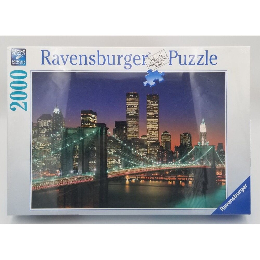 Brand New Ravensburger 2000 Pc Puzzle New York City Brooklyn Bridge 38.5"x29.5"